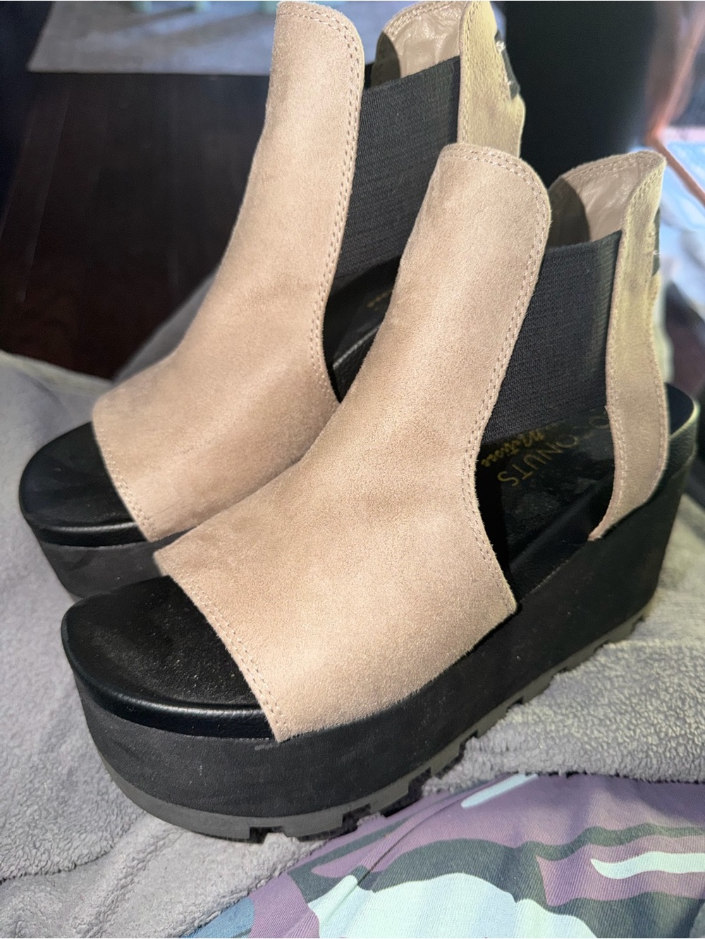 Coconuts by Matisse Tan Suede Platform Sandal Booties